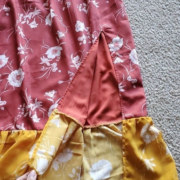 NWT Walter Baker Cara Floral Colorblock Dress - L - Picture 5 of 11